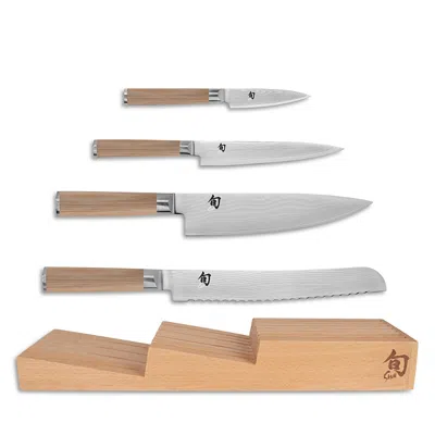 Shun Classic Blonde 5 Piece Knife And Drawer Organizer Set In Brown