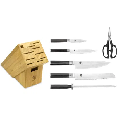 Shun Classic Cutlery Knife Block Set, 7 Piece In Black