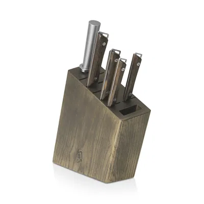 Shun Kanso 6-piece Block Set In Brown