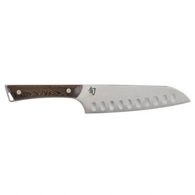 Shun Kanso 7" Hollow Ground Santoku Knife In Brown