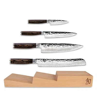 Shun Premier 5 Piece Knife Set In Brown