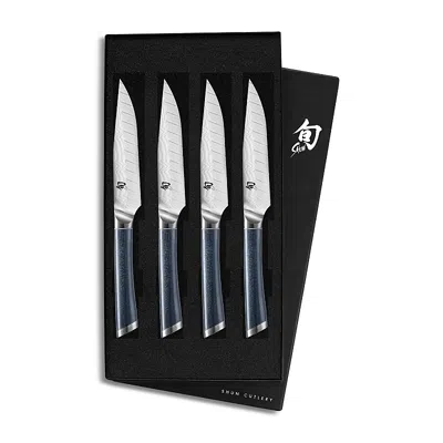 Shun Shiranami 4 Piece Steak Knife Set In Blue