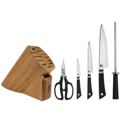 Shun Sora Collection 6 Piece Cutlery Knife Block Set In Black