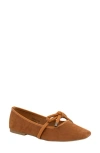 Shushop Adriana Square Toe Ballet Flat In Brown