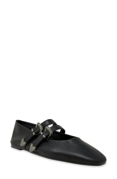 Shushop Albany Faux Leather Flat In Black