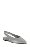Shushop Amelia Slingback Flat In Silver