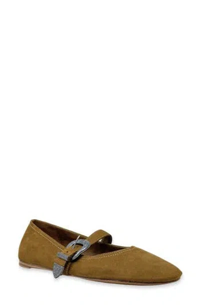 Shushop Anastasia Mary Jane Flat In Brown