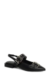 Shushop Angela Slingback Pointed Toe Pump In Black