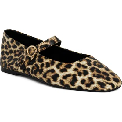 Shushop Annabelle Mary Jane Flat In Animal Print