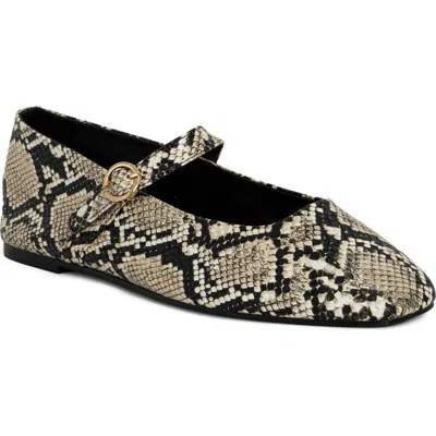 Shushop Annabelle Mary Jane Flat In Animal Print