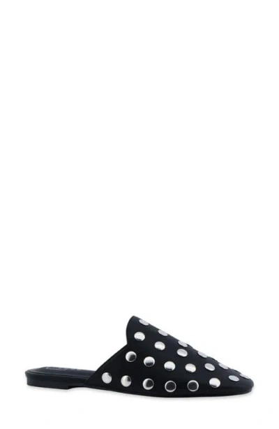 Shushop Aretha Studded Faux Leather Flat Mule In Black
