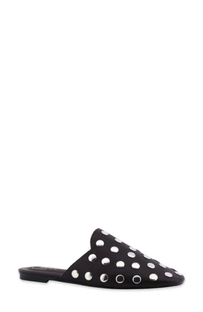 Shushop Aretha Studded Faux Leather Flat Mule In Brown
