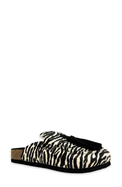 Shushop Ariana Mule In Zebra Calf Hair