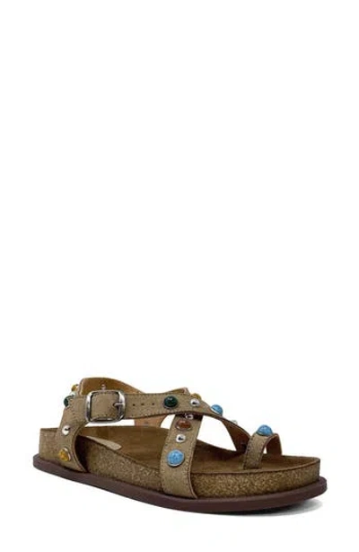 Shushop Becky Studded Sandal In Brown