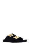Shushop Bernarda Studded Slide Sandal In Black