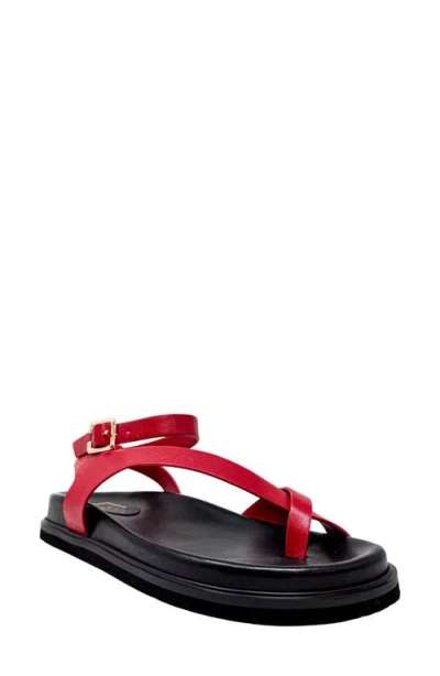 Shushop Berry Ankle Strap Sandal In Red