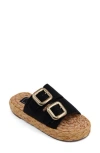 Shushop Billie Jute Slide Sandal In Black
