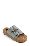 Shushop Billie Jute Slide Sandal In Green