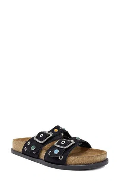 Shushop Bloom Slide Sandal In Black