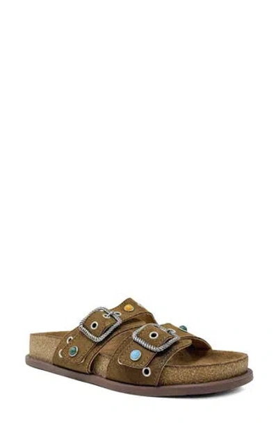 Shushop Bloom Slide Sandal In Tan