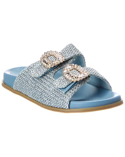 Shushop Bridget Raffia Sandal In Blue