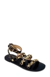 Shushop Daphne Studded Gladiator Sandal In Animal Print