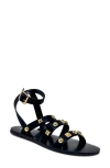 Shushop Daphne Studded Gladiator Sandal In Black