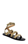 Shushop Daphne Studded Gladiator Sandal In Animal Print