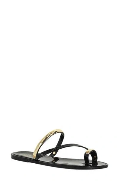 Shushop Dottie Toe Loop Sandal In Black