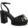 Shushop Edith Ankle Strap Platform Sandal In Black