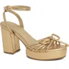 Shushop Edith Ankle Strap Platform Sandal In Gold