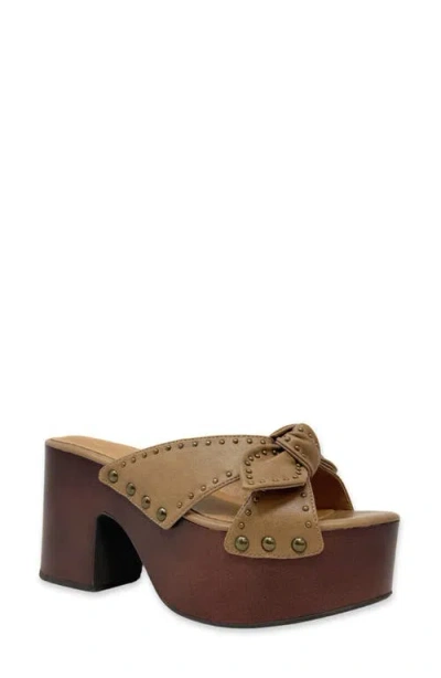 Shushop Eliza Platform Slide Sandal In Brown