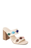 Shushop Elizabeth Block Heel Sandal In Neutral