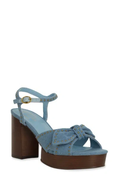Shushop Etta Studded Platform Sandal In Blue