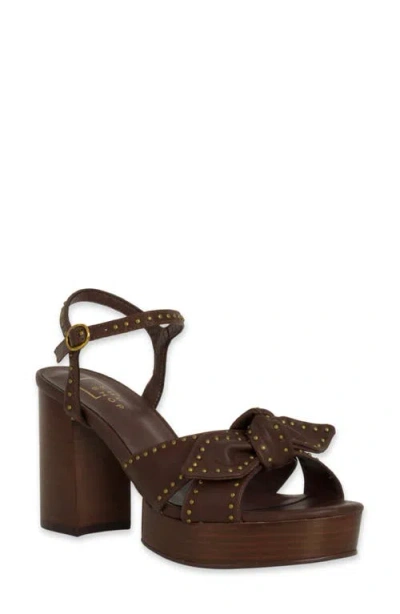 Shushop Etta Studded Platform Sandal In Brown