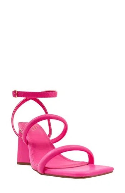 Shushop Evangeline Block Heel Sandal In Bright Pink
