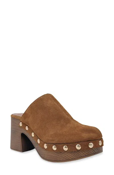 Shushop Geneva Suede Clog Mule In Brown