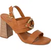 Shushop Hannah Block Heel Slingback Sandal In Brown