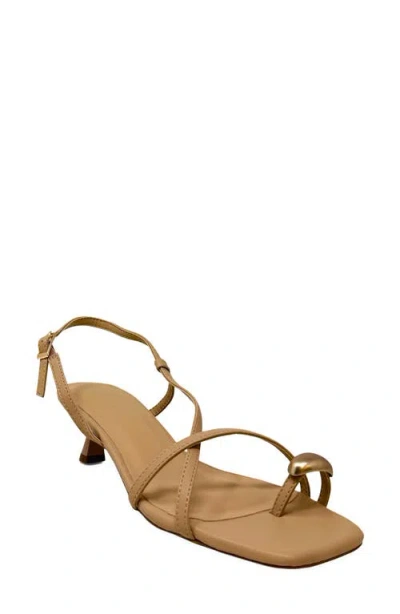 Shushop Harper Slingback Kitten Heel Sandal In Brown