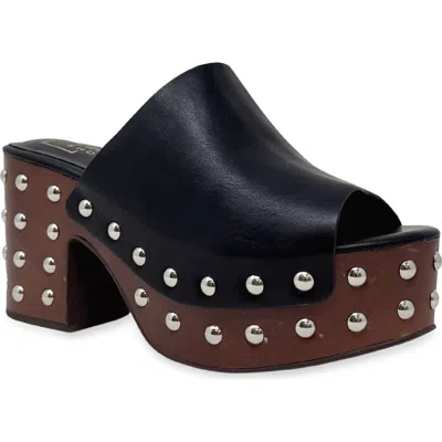 Shushop Holly Platform Slide Sandal In Black