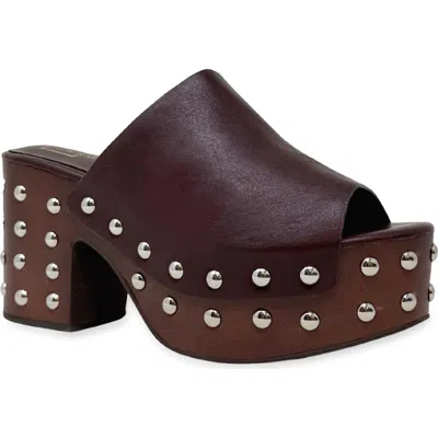 Shushop Holly Platform Slide Sandal In Brown