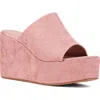 Shushop Ilaria Platform Wedge Sandal In Pink