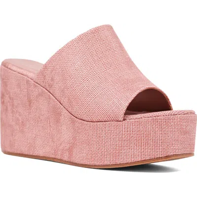 Shushop Ilaria Platform Wedge Sandal In Pink