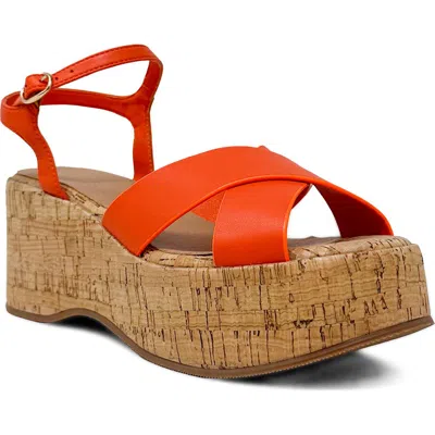 Shushop Indiana Platform Sandal In Orange