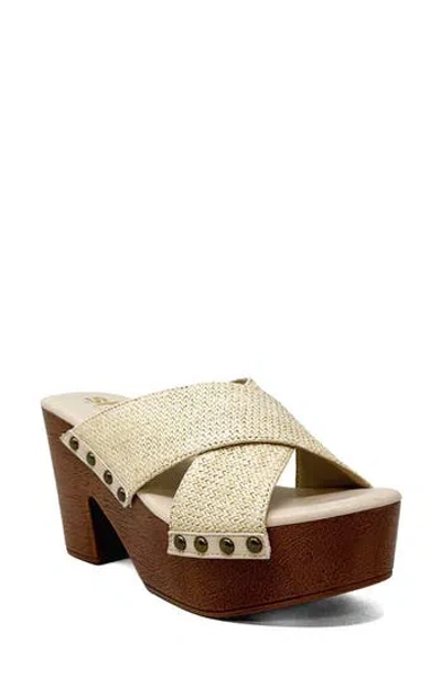 Shushop Ivanna Platform Slide Sandal In Black