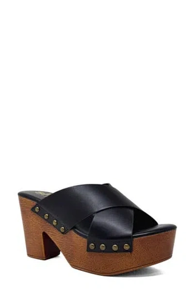 Shushop Ivanna Platform Slide Sandal In Black