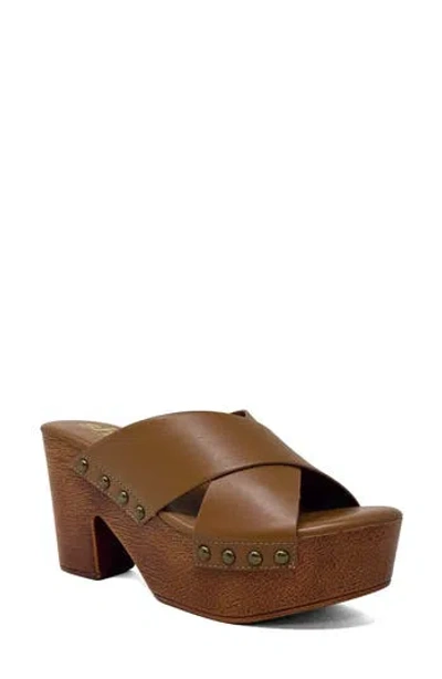 Shushop Ivanna Platform Slide Sandal In Brown