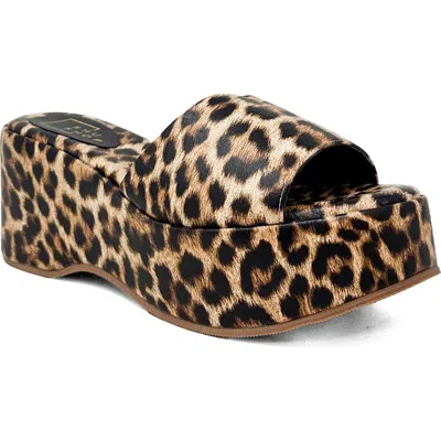 Shushop Ivy Platform Slide Sandal In Animal Print