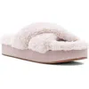 Shushop Juliet Faux Fur Slide Sandal In Neutral