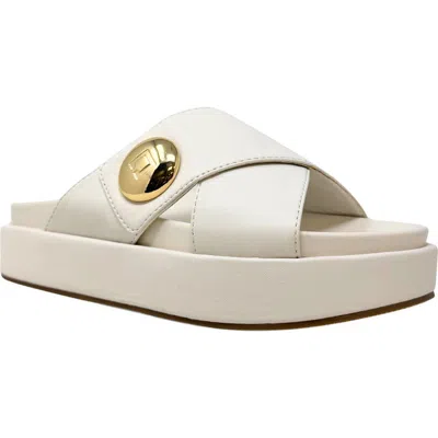 Shushop Katie Platform Slide Sandal In White